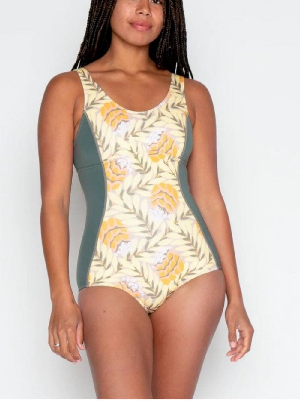 The Seea Lido Floral Colorblock One-Piece Surf Swimsuit